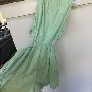 American Eagle Outfitters Light Green Striped romper